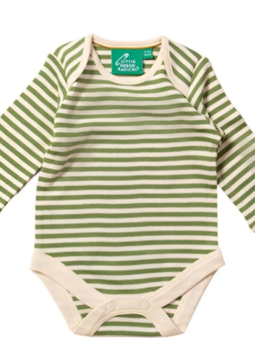 Little Green Radicals Green Striped Long-Sleeve One-Piece